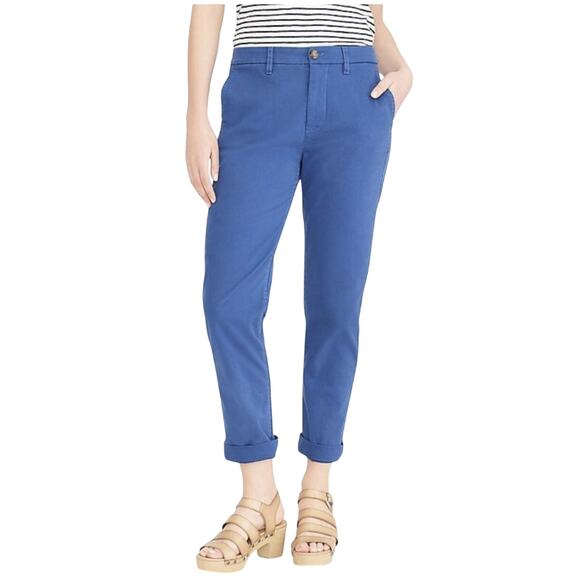 J Crew Women’s NEW blue high-rise girlfriend chino Size 4 - Picture 1 of 6